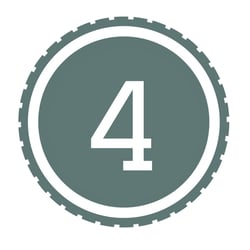 A WheelPad-Teal circle that has the resemblance of a tire, with the number
