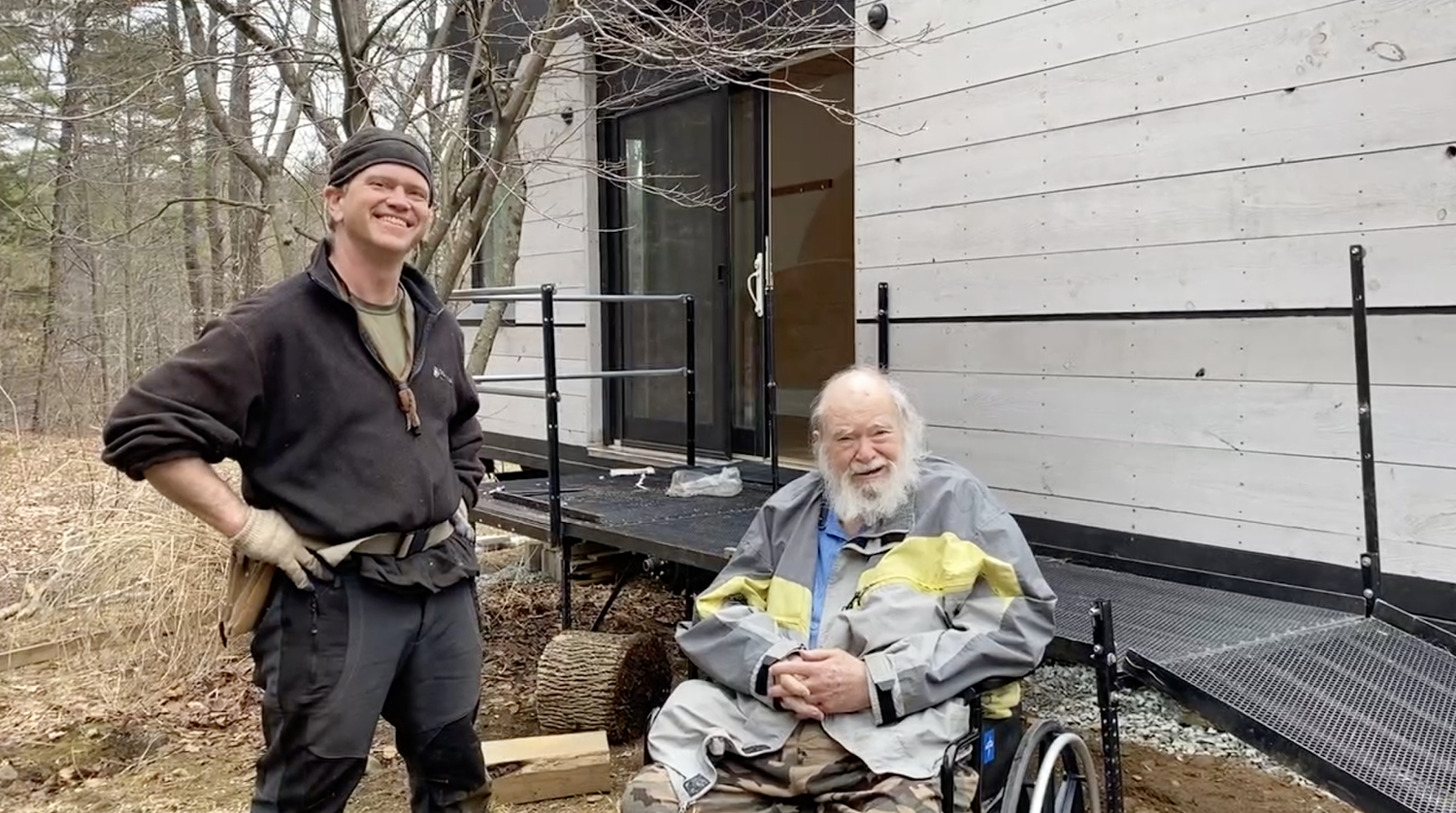 Bob Everingham and his father, John Everingham, in front of the newly delivered Wheel Pad! Brattleboro, VT